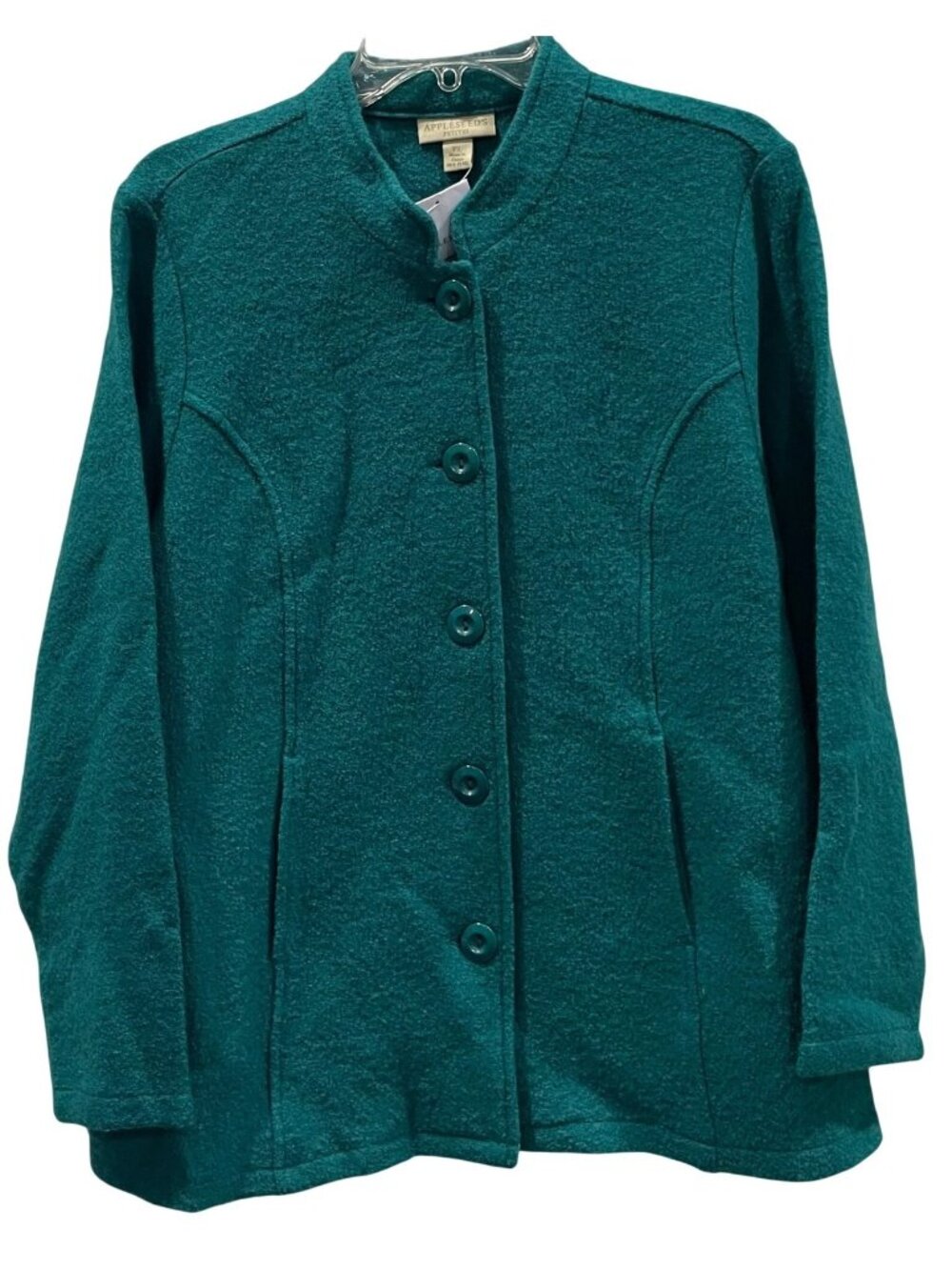 Appleseeds Boiled Wool Jacket PL Teal Green Outerwear Quiet Luxury Preppy Cozy